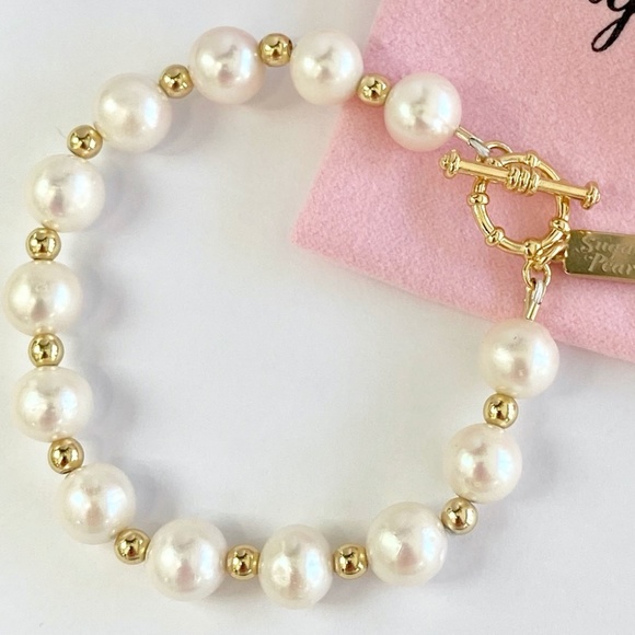 Freshwater Pearl & 14K Gold Toggle Bracelet - Picture 3 of 6
